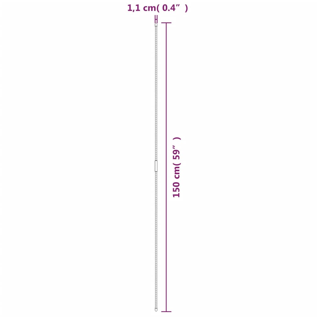 vidaXL 園芸支柱 30点 グリーン 150cm スチール製