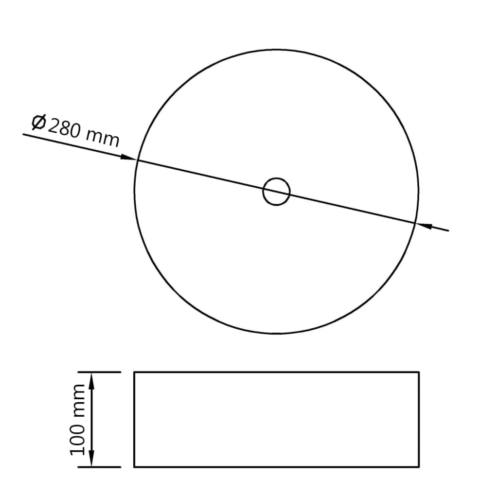 vidaXL 洗面器 28x10cm 陶器製 ゴールド