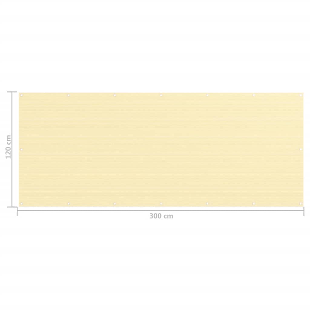 vidaXL バルコニースクリーン ベージュ 120x300cm 高密度ポリエチレン