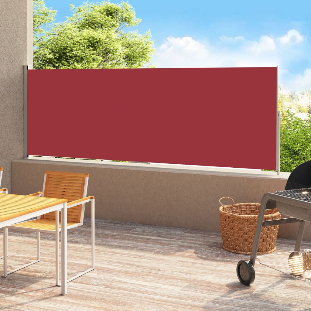 vidaXL パティオ用 格納式サイドオーニング 220x500 cm レッド