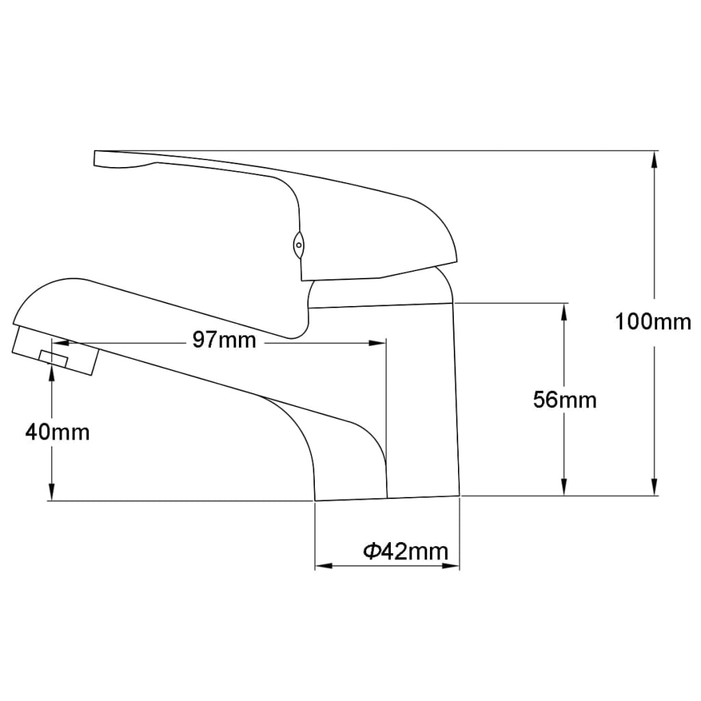 vidaXL 洗面台蛇口 クロムメッキ