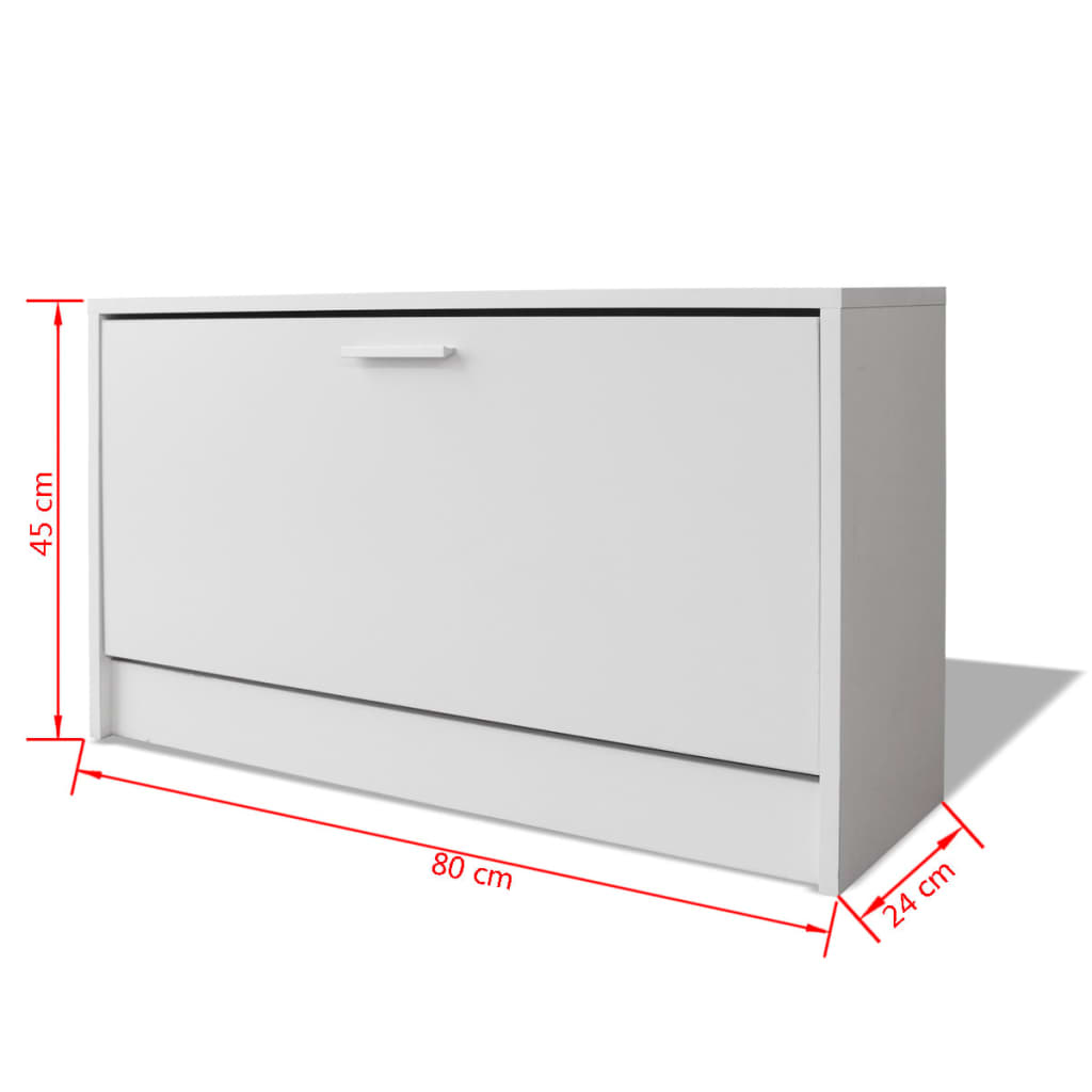 vidaXL シューズストレージベンチ 80x24x45cm ホワイト