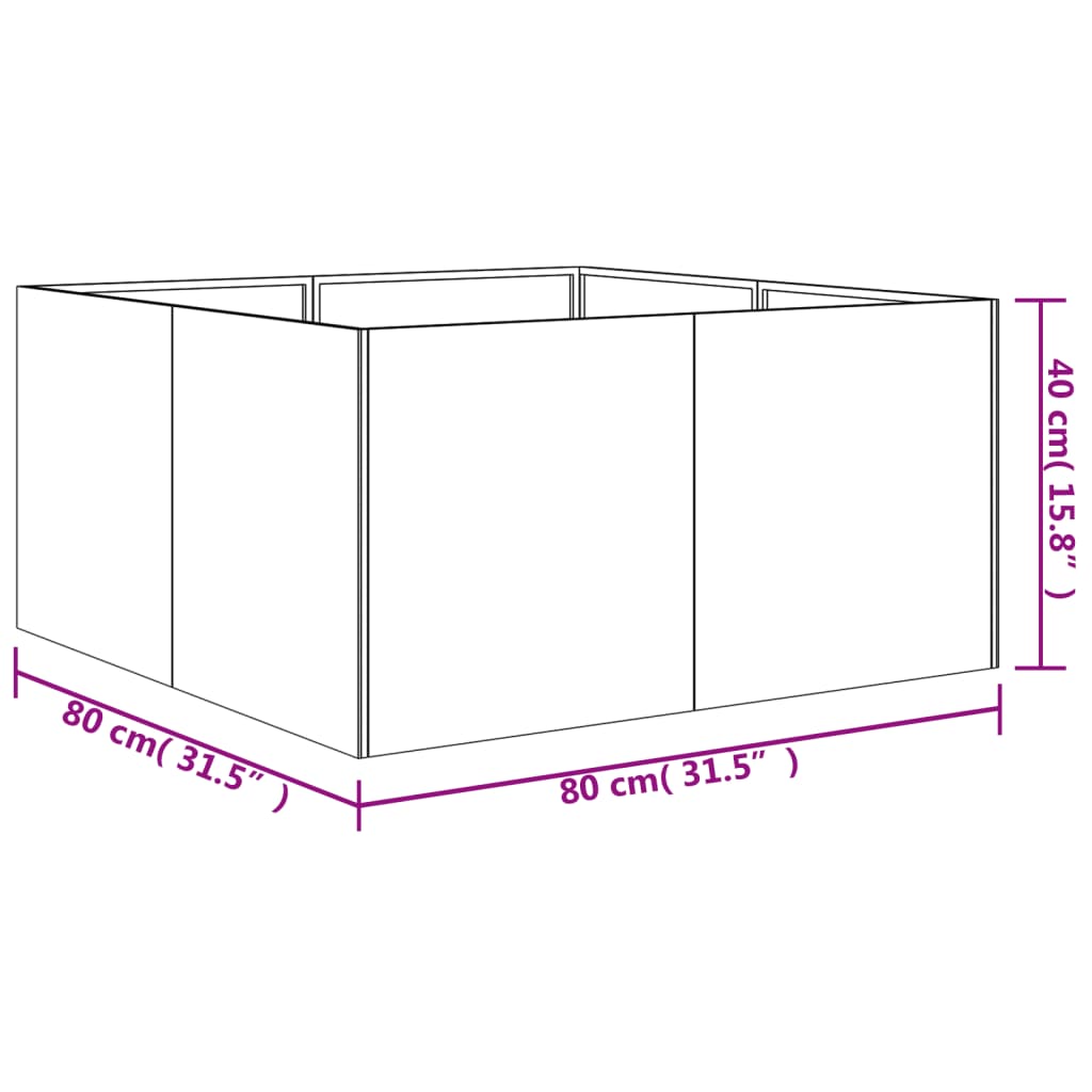 vidaXL プランター 80x80x40 cm コルテン鋼