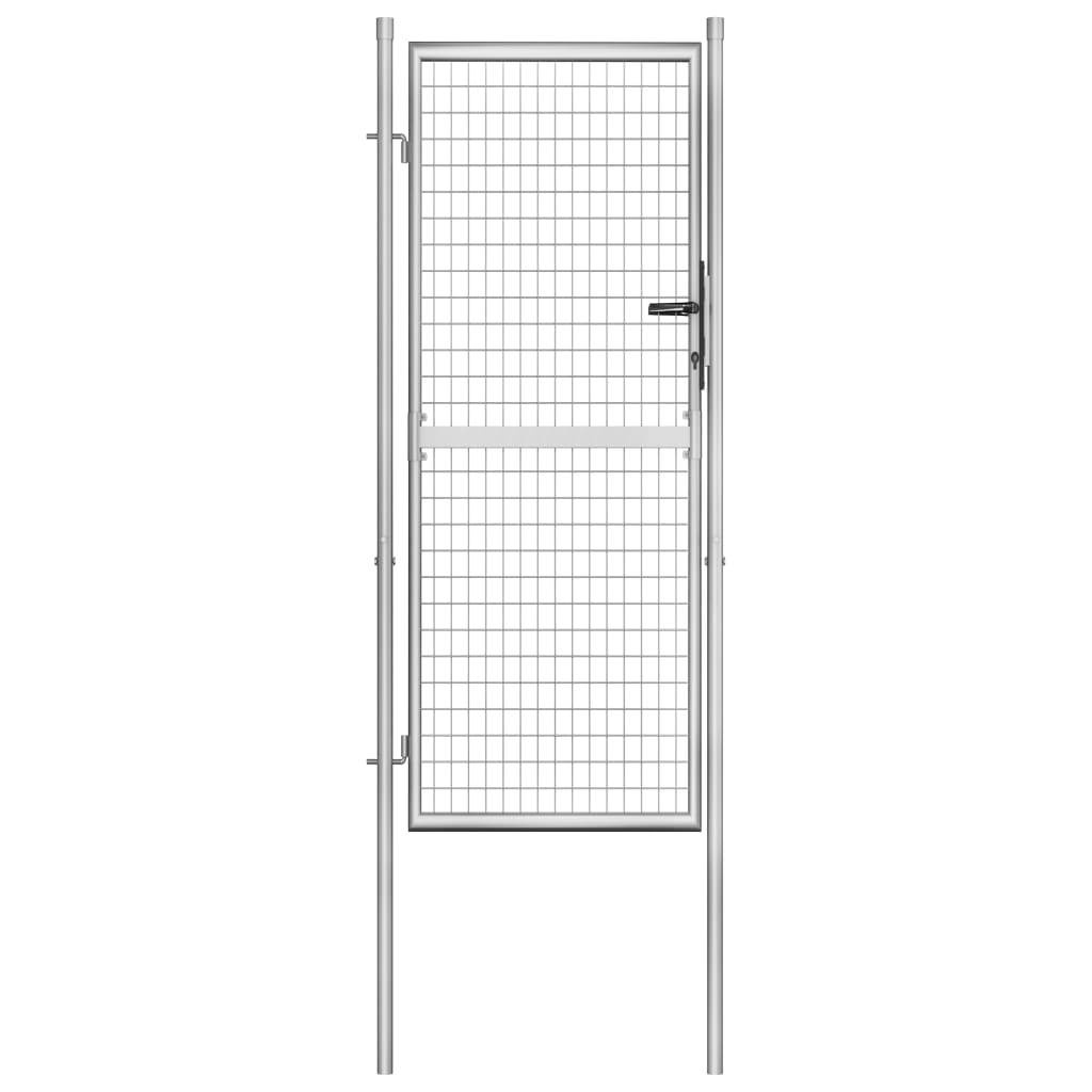 vidaXL ガーデンゲート 亜鉛メッキ鋼製 105x250cm シルバー