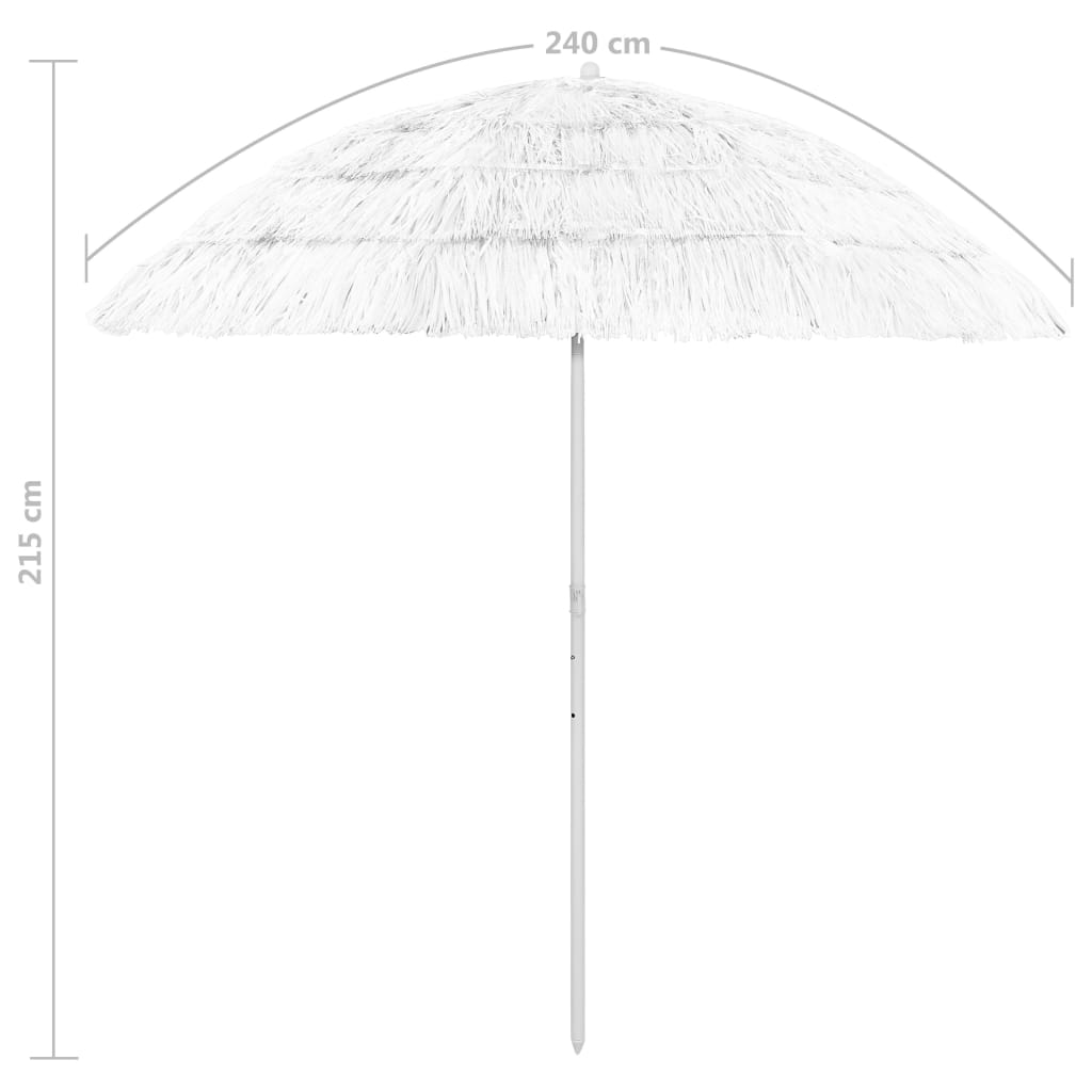 vidaXL ハワイビーチパラソル　ホワイト 240 cm