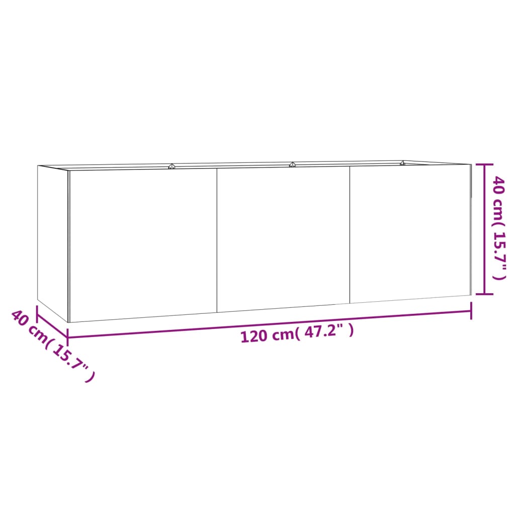 vidaXL ガーデンレイズドベッド 120x40x40 cm コルテン鋼