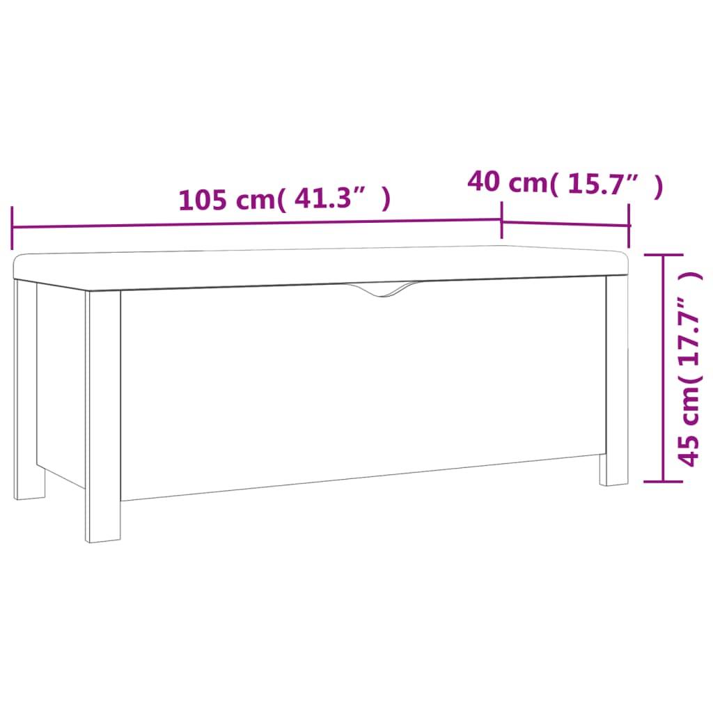 vidaXL シューズボックス クッション付き ソノマオーク 105x40x45cm