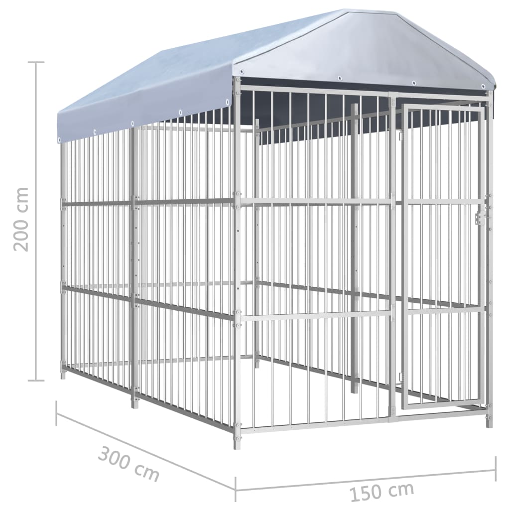 vidaXL 屋外用 犬小屋 屋根付き 300x150x200cm