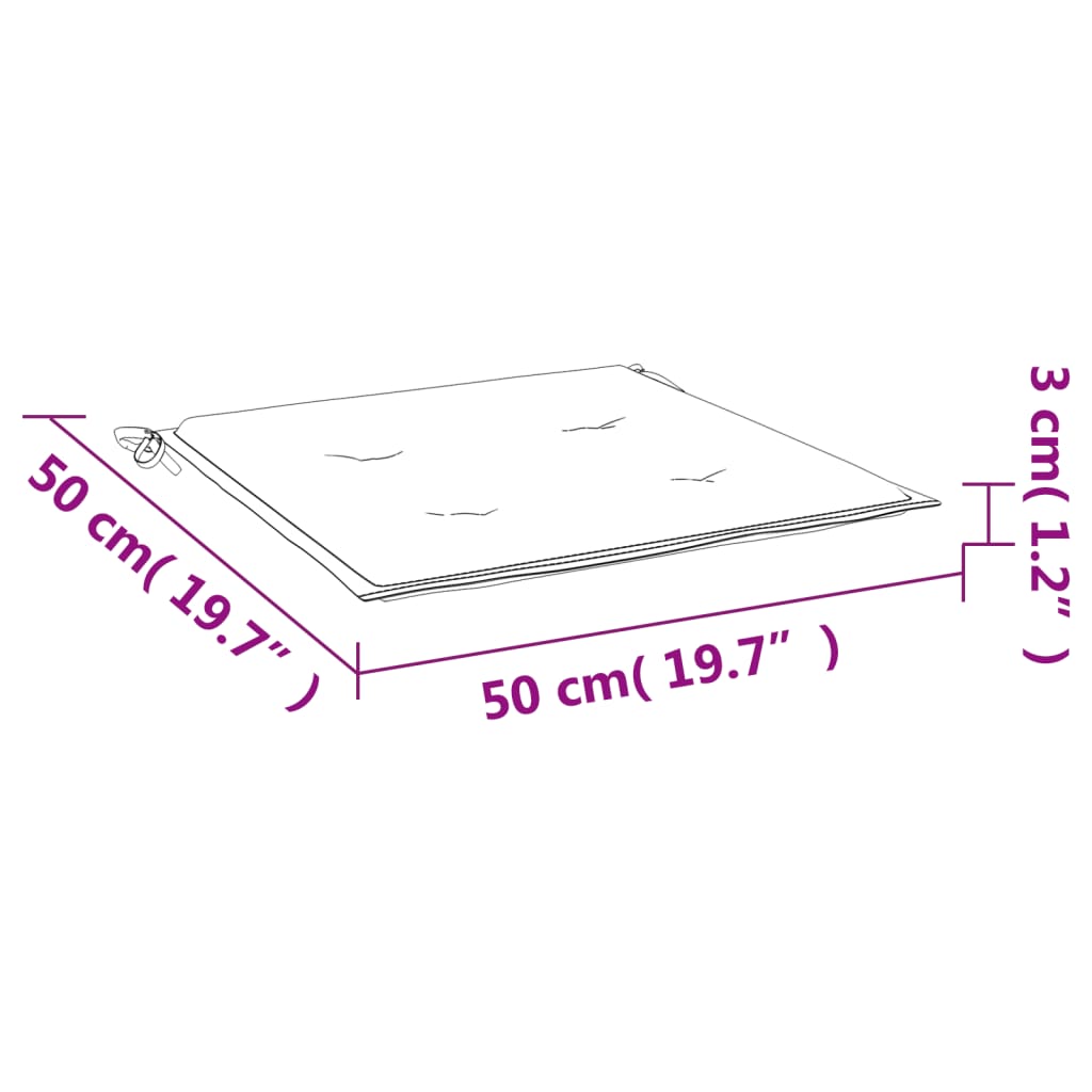 vidaXL ガーデンチェアクッション 4点 グレー 50x50x3cm オックスフォードファブリック