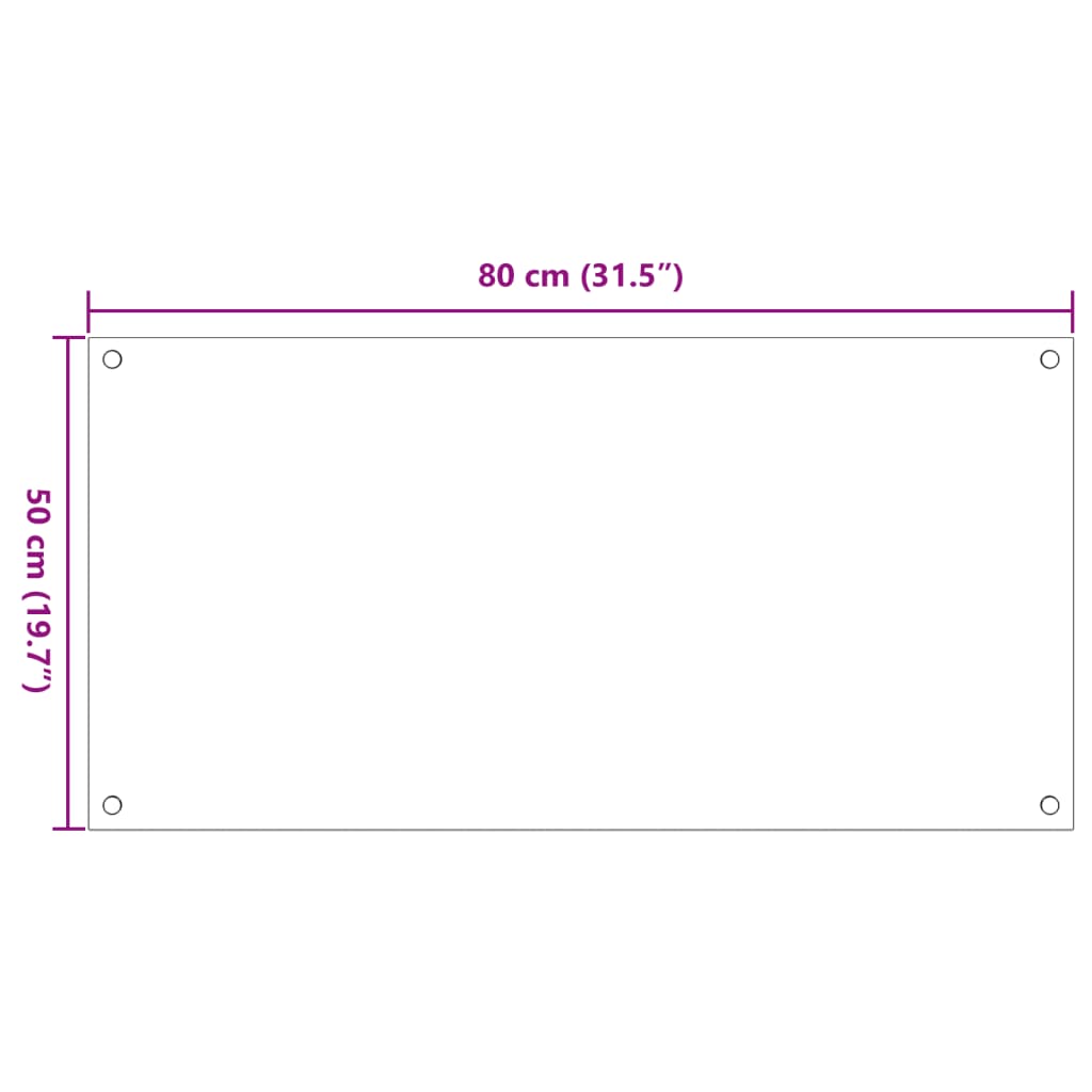 vidaXL キッチン用 汚れ防止板 2点 透明 80x50cm 強化ガラス製