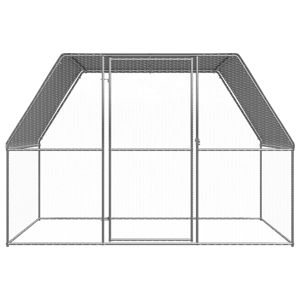 vidaXL 鶏小屋 シルバー＆グレー 3x2x2 m 亜鉛メッキ鋼